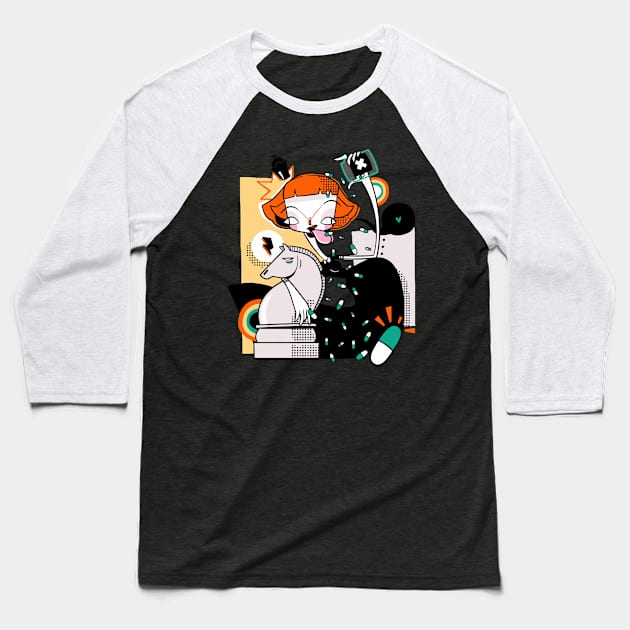 Queen chess Baseball T-Shirt by Quarantine Pack